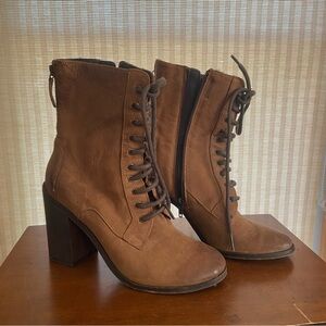 Lace-Up Heeled Ankle Boots